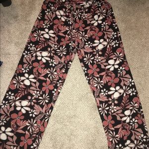 Floral, straight legged pants.